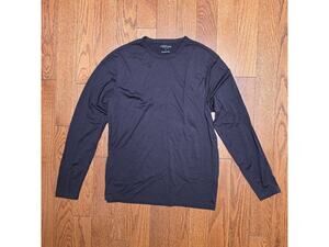 Unbound Merino Wool Brown Crew Neck Long Sleeve Shirt Mens Large